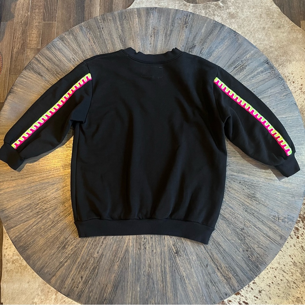 PITUSA Black‎ Cropped Sleeve Sweatshirt – Size Medium - Picture 3 of 9